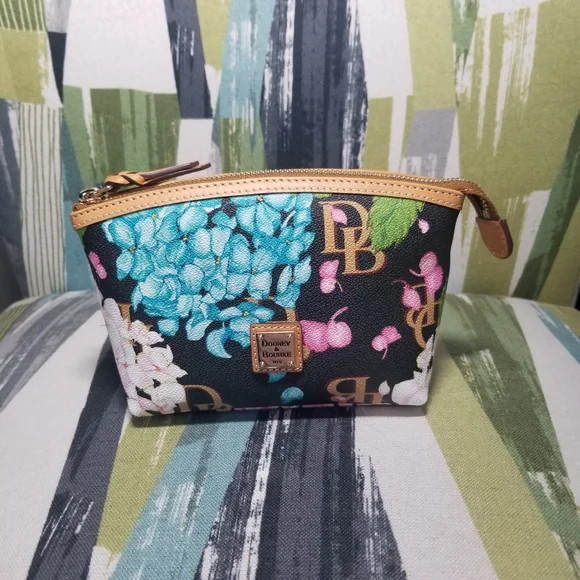 Dooney & Bourke Hydrangea Monogram Cosmetic Pouch Multipurpose Clutch LAST ONE